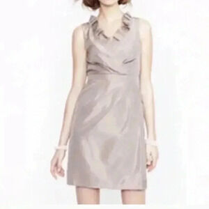 [10]J.Crew Gray  Satin Silk Sleeveless A Shape MIDI Dress